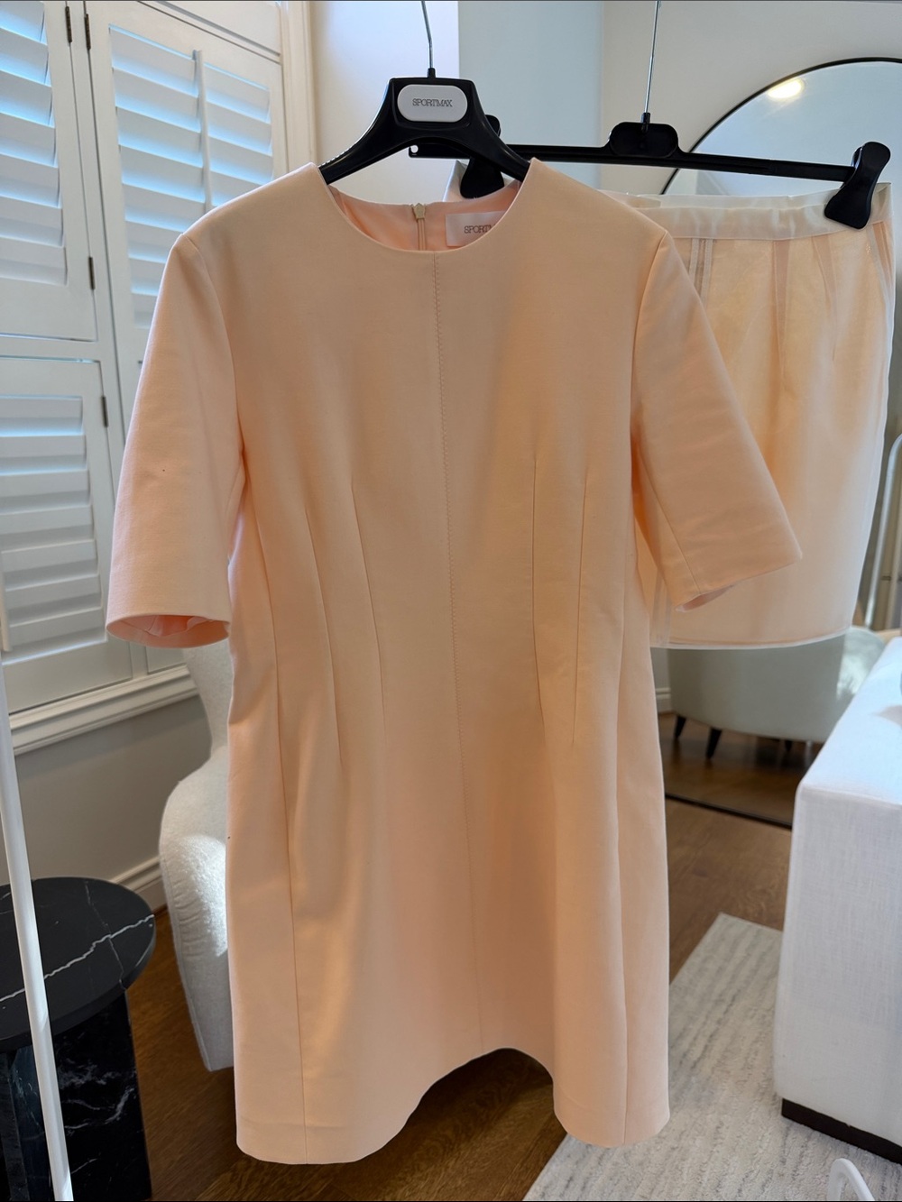 Sportmax Soft Peach Short-Sleeve Mini Dress